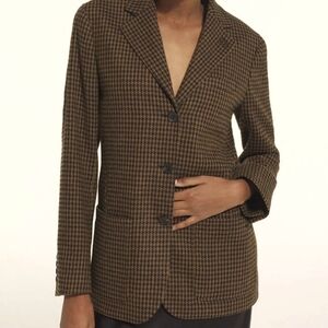 The Kooples Brown and Black Houndstooth Blazer
